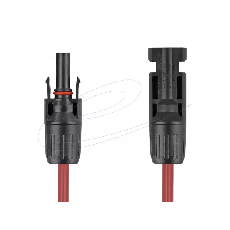 Laidas DELOCK 90973 DL4 saulės energijai 6 mm² 1 m raudonas/juodas patinas-patelė 1000 V DC