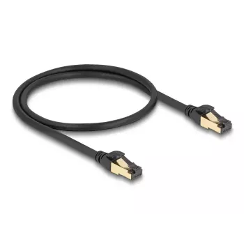 Tinklo kabelis DeLOCK RJ45 Cat.6A vyras-vyras S/FTP 0,5 m juodas