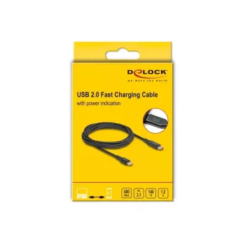 DeLOCK USB 2.0 greitojo įkrovimo laidas USB Type-C vyriškas į vyrišką 1,20 m 140 W
