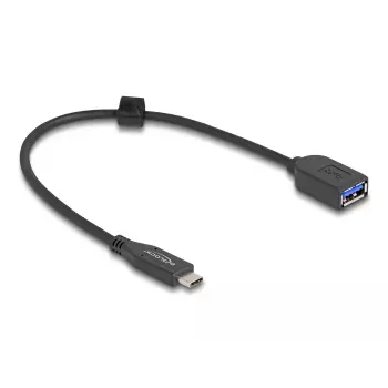 USB koaksialinis kabelis DeLOCK USB Type-C (vyriškas) → USB Type-A (moteriškas) 25 cm 10 Gbps