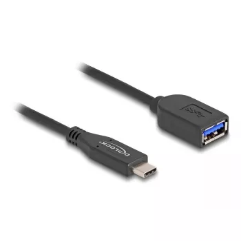 USB koaksialinis kabelis DeLOCK USB Type-C (vyriškas) → USB Type-A (moteriškas) 25 cm 10 Gbps