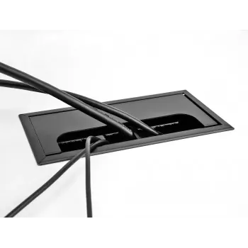 Kabelių pravedimo įdėklas DELOCK 66856, 80×160×28 mm, juodas, 1 vnt.