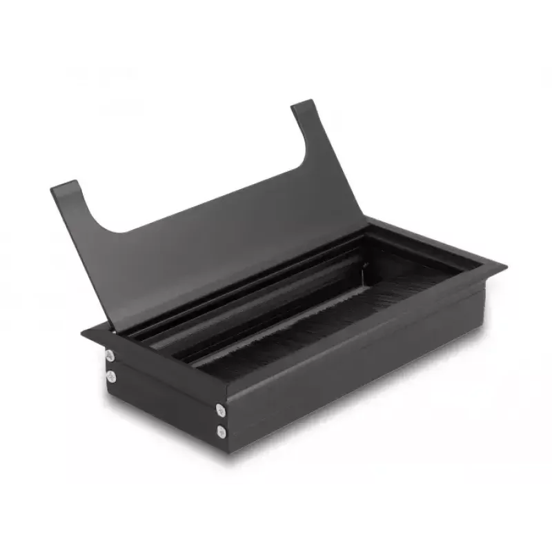 Kabelių pravedimo įdėklas DELOCK 66856, 80×160×28 mm, juodas, 1 vnt.