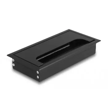 Kabelių pravedimo įdėklas DELOCK 66856, 80×160×28 mm, juodas, 1 vnt.