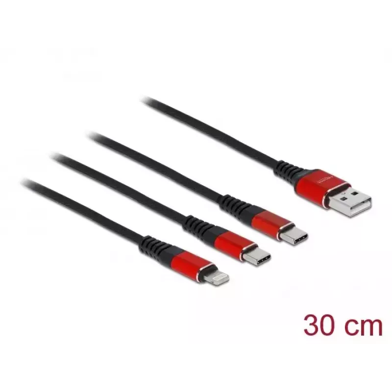 USB įkrovimo laidas 3 in 1 DeLOCK 86708
