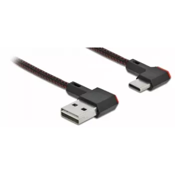 USB kabelis Type-A kištukas į USB Type-C kištuką kampuotas kairėn/dešinėn 1,5 m DeLOCK 85282