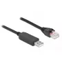 Serialinis jungiamasis kabelis DeLOCK 64158 USB 2.0 Type-A į RS-232 RJ45 25 cm juodas