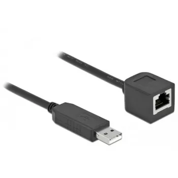 Jungiamasis kabelis DeLOCK 64162 USB 2.0 Type-A į RS-232 RJ45 25 cm juodas