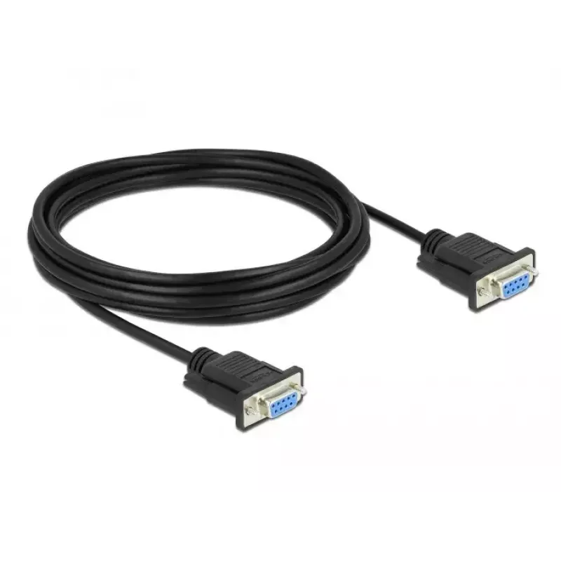 RS-232 nuoseklusis kabelis D-Sub 9 moteriškas į moterišką null modem DeLOCK 87516