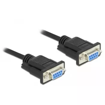 RS-232 nuoseklusis kabelis D-Sub 9 moteriškas į moterišką null modem DeLOCK 87516