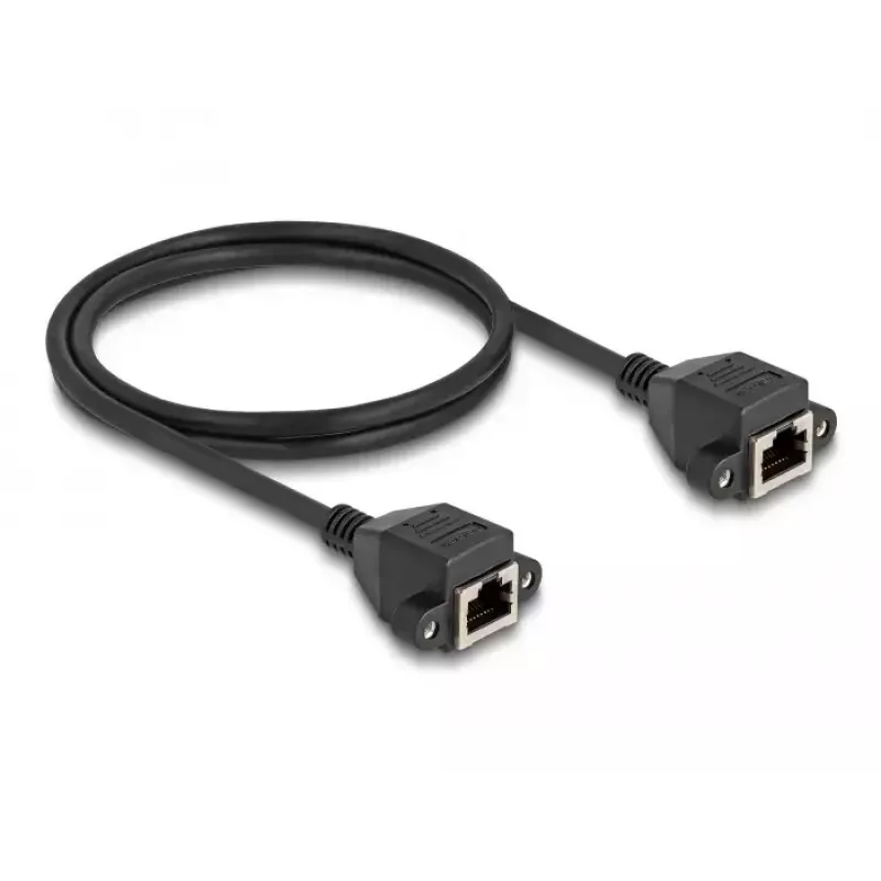 DeLOCK RJ50 prailginimo laidas moteriškas į moterišką S/FTP 1 m juodas