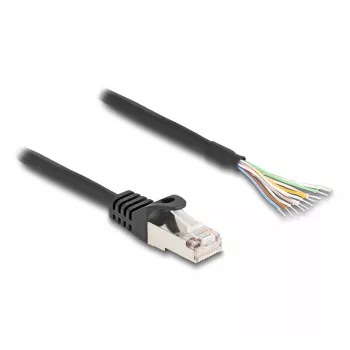 DeLOCK RJ50 laidas (vyriškas) į atvirus laidus S/FTP 3 m juodas
