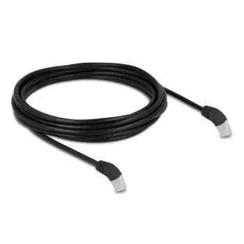 DeLOCK RJ45 tinklo kabelis Cat.6A S/FTP 45° žemyn kampu 5 m juodas