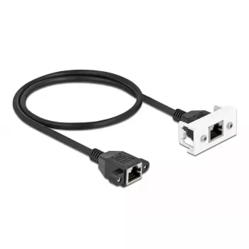 DeLOCK tinklo ilginimo kabelis Cat.6A 50 cm S/FTP RJ45 juodas