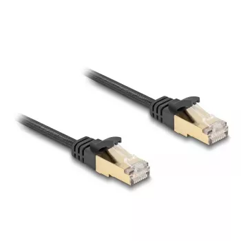 DeLOCK RJ45 plokščias tinklo kabelis 5m Cat6A juodas