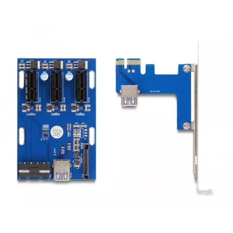 DeLOCK PCI Express x1 lizdo praplėtimo plokštė į 3 x PCIe x1 su 50 cm USB kabeliu