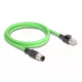 Tinklo kabelis DeLOCK M12 A-koduotas 8 kontaktų kištukas į RJ45 kištuką PUR (TPU) 2 m