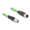 Tinklo kabelis DeLOCK M12 X-coded 8 kontaktų kištukas-lizdas PUR (TPU) 1 m