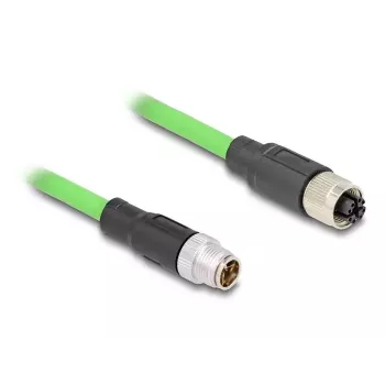 Tinklo kabelis DeLOCK M12 X-coded 8 kontaktų kištukas-lizdas PUR (TPU) 1 m
