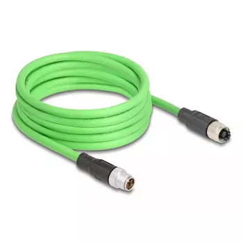 Tinklo kabelis DeLOCK M12 X-coded 8 kontaktų kištukas-lizdas PUR (TPU) 1 m