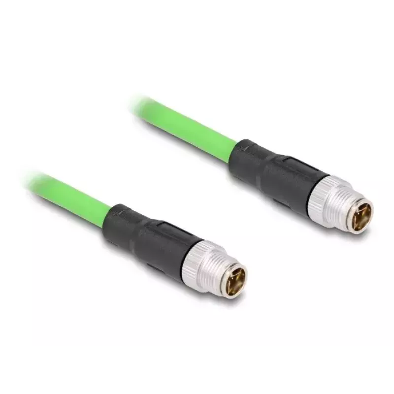 Tinklo kabelis DeLOCK M12 X-koduotas 8 kontaktų kištukas-kištukas PUR (TPU) 2 m