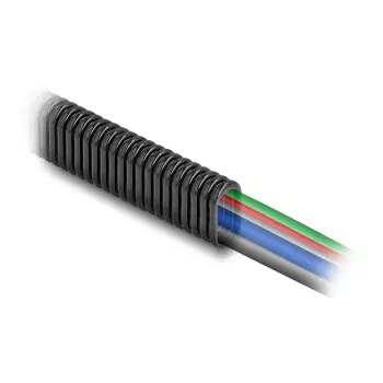 DeLOCK plastikinis kabelių apsauginis gofruotas kanalas ovalus 13,6x6,3 mm 10 m juodas