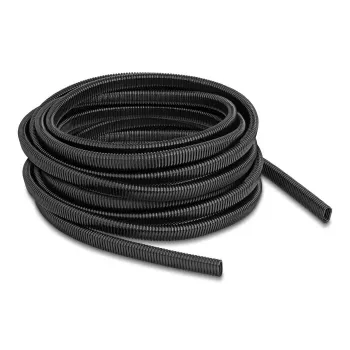 DeLOCK plastikinis kabelių apsauginis gofruotas kanalas ovalus 13,6x6,3 mm 10 m juodas