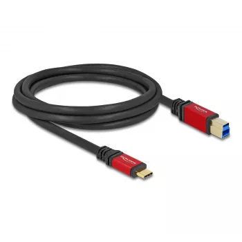DeLOCK USB kabelis USB Type-C į USB Type-B 2m 5Gbps raudonas metalinis