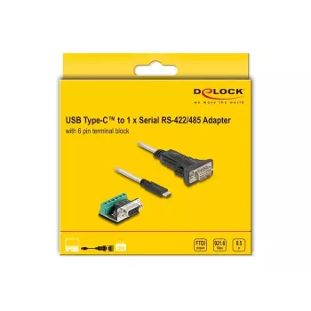 DeLOCK adapteris USB Type-C į RS-422/485 vyriškas 6 kontaktų gnybtų blokas 0,5 m