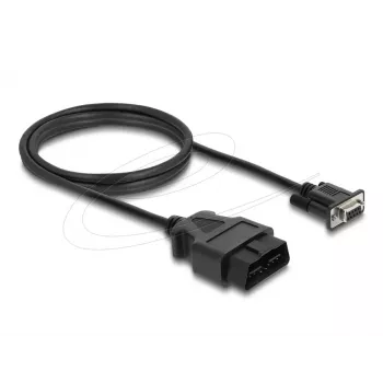 DELOCK adapteris OBD‑2 kištukas į DB‑9 lizdą, Cat5e, juodas, 1,15 m