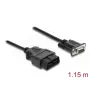 DELOCK adapteris OBD‑2 kištukas į DB‑9 lizdą, Cat5e, juodas, 1,15 m