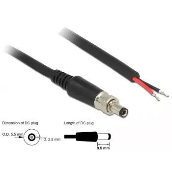 Maitinimo laidas DeLOCK 89908 juodas 0,95 m
