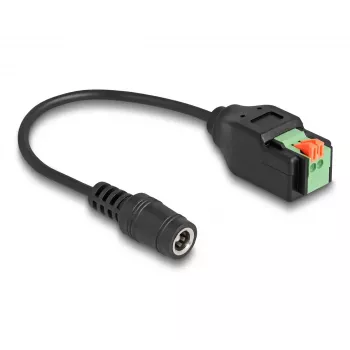 DeLOCK adapteris DC 2,1 x 5,5 mm kištukas į 2 kontaktų gnybtų bloką 15 cm