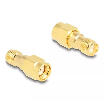 DeLOCK adapter RP-SMA vyriškas į SMA moterišką HBI59-1, jungties tipas SMA, skersmuo 8 mm
