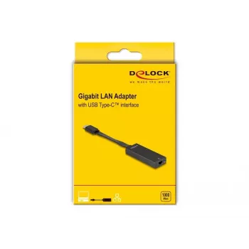 DeLOCK 66246 lyties keitiklis RJ-45 USB C juodas 0,09 m
