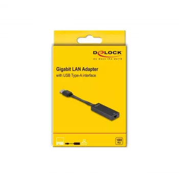 DeLOCK 66245 Laidinio tinklo adapteris USB Type-A RJ-45 juodas 0,09 m