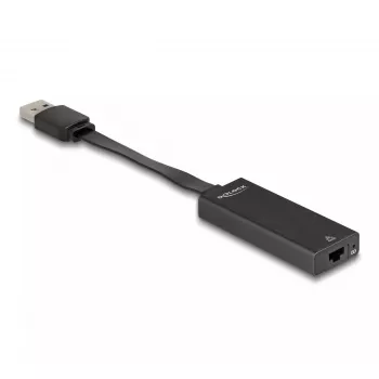 DeLOCK 66245 Laidinio tinklo adapteris USB Type-A RJ-45 juodas 0,09 m