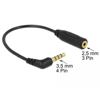Garso adapterio kabelis DeLOCK 0,175 m 3,5 mm / 2,5 mm juodas
