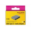 DeLOCK 63965 USB-C garso adapteris (3,5 mm lizdas + USB-A), antracito atspalvio