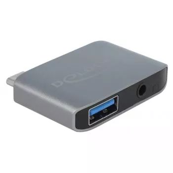 DeLOCK 63965 USB-C garso adapteris (3,5 mm lizdas + USB-A), antracito atspalvio