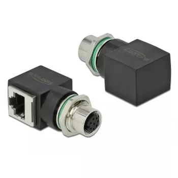 Adapteris lyties keitiklis DeLOCK 66314 M12 RJ45 juodas