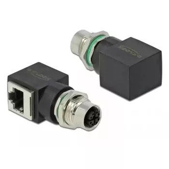 Lyties keitiklis DeLOCK 66316 M12 į RJ45, juodas