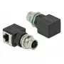 Lyties keitiklis DeLOCK 66316 M12 į RJ45, juodas