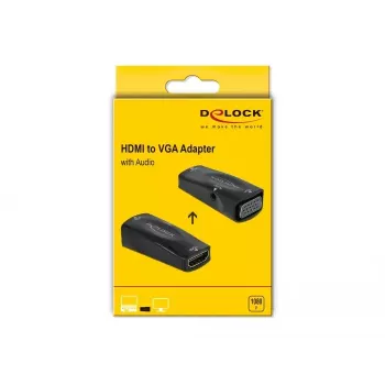 Adapteris HDMI-A (mot.) į VGA (mot.) 1080p su garsu DeLOCK 66560