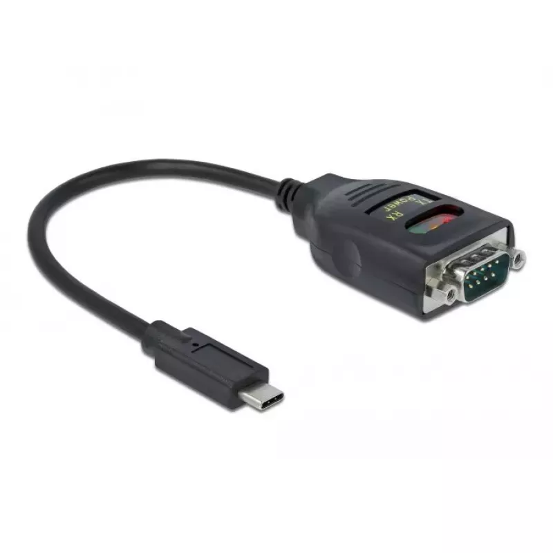 Adapteris USB Type-C į 1 x Serial RS-232 DB9 DeLOCK 64038