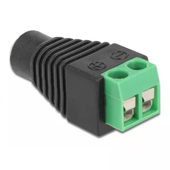Adapteris DC 1,35 x 3,5 mm moteriška jungtis į terminalų bloką 2 kontaktai DeLOCK 66730