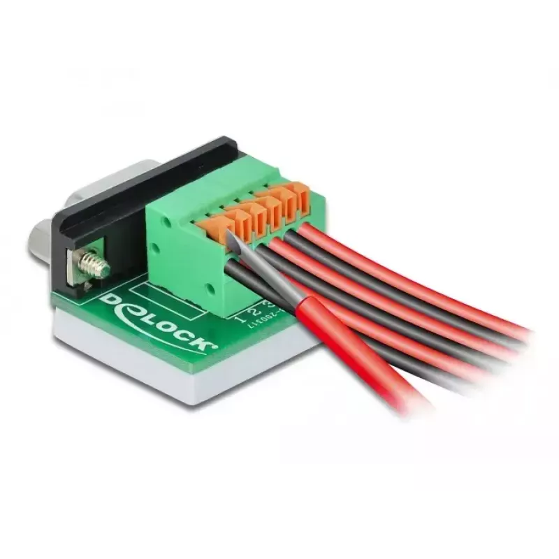 Adapteris D-Sub9 lizdas į gnybtų bloką su mygtuku DeLOCK 66557