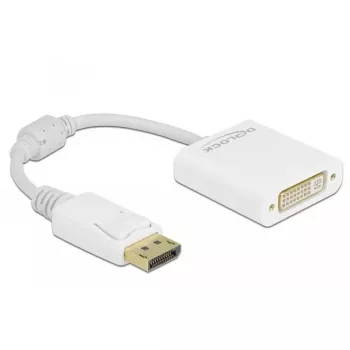 Adapteris DisplayPort 1.1 (vyriškas) į DVI (moteriškas) pasyvus baltas DeLOCK 61010