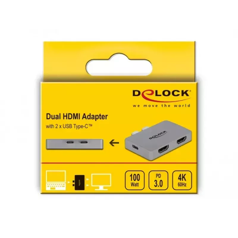 Dvigubas HDMI adapteris DeLOCK 64123, skirtas MacBook