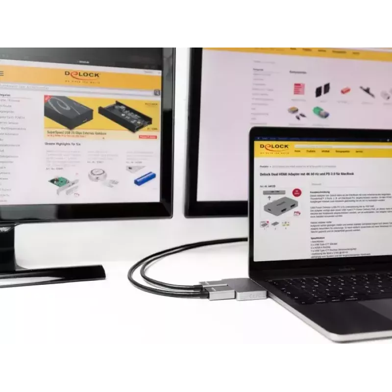 Dvigubas HDMI adapteris DeLOCK 64123, skirtas MacBook